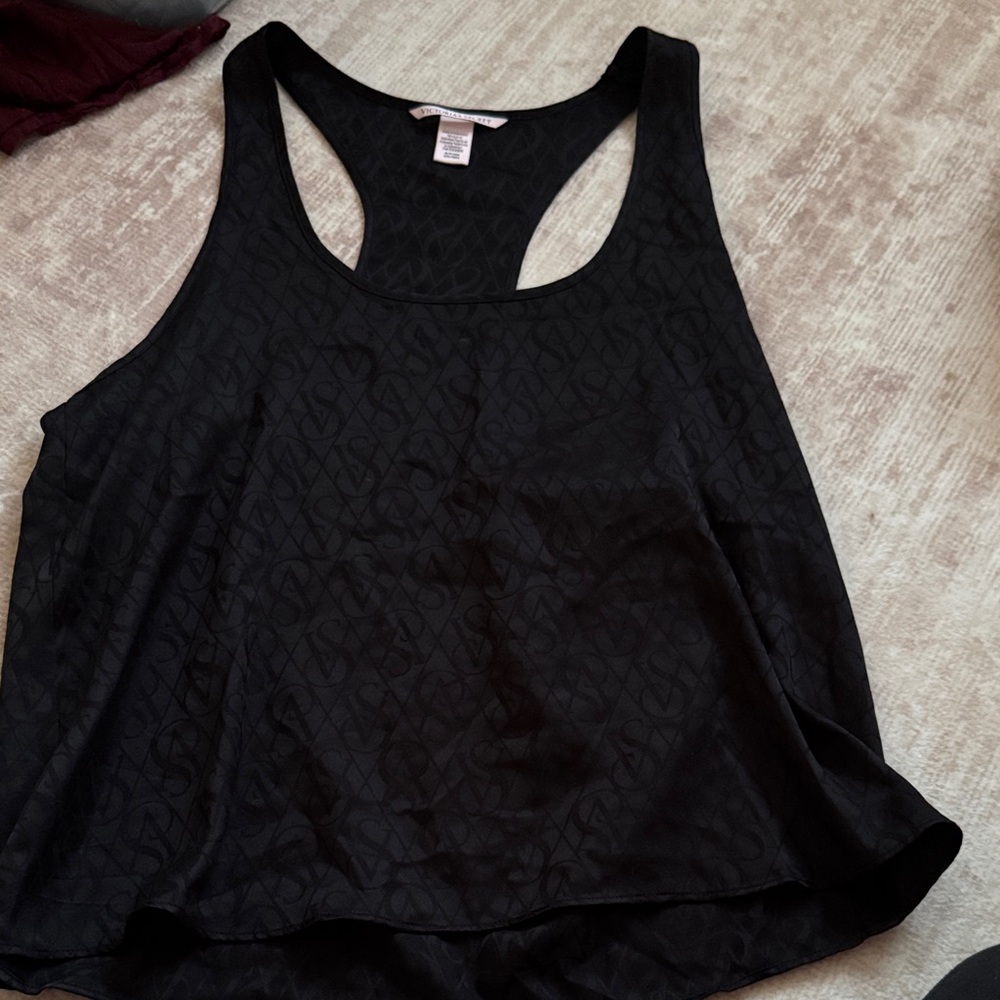 Victoria's Secret Black Satin Tank Top